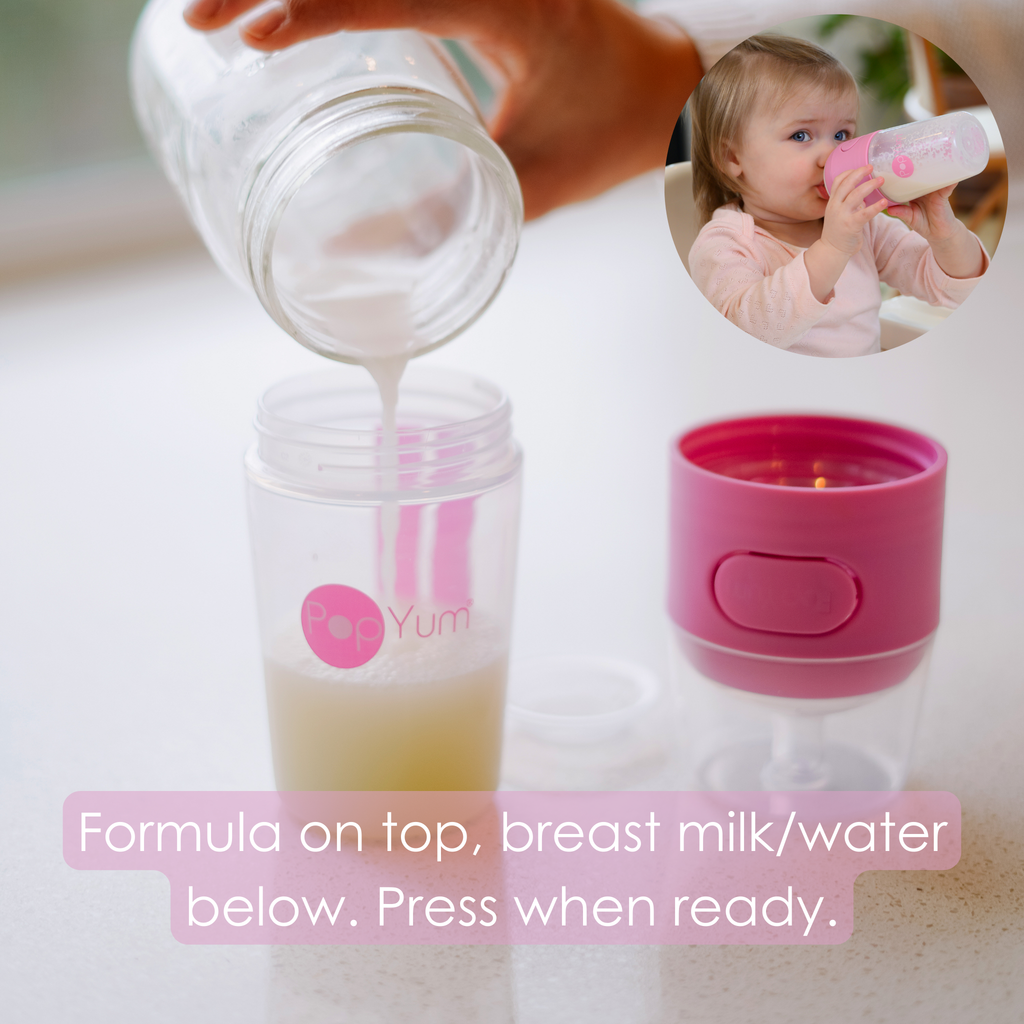 PopYum 9oz Anti-Colic Baby Bottle for Breast and Formula Feeding, 2-Pack, Blue, #2 Medium Flow Nipples