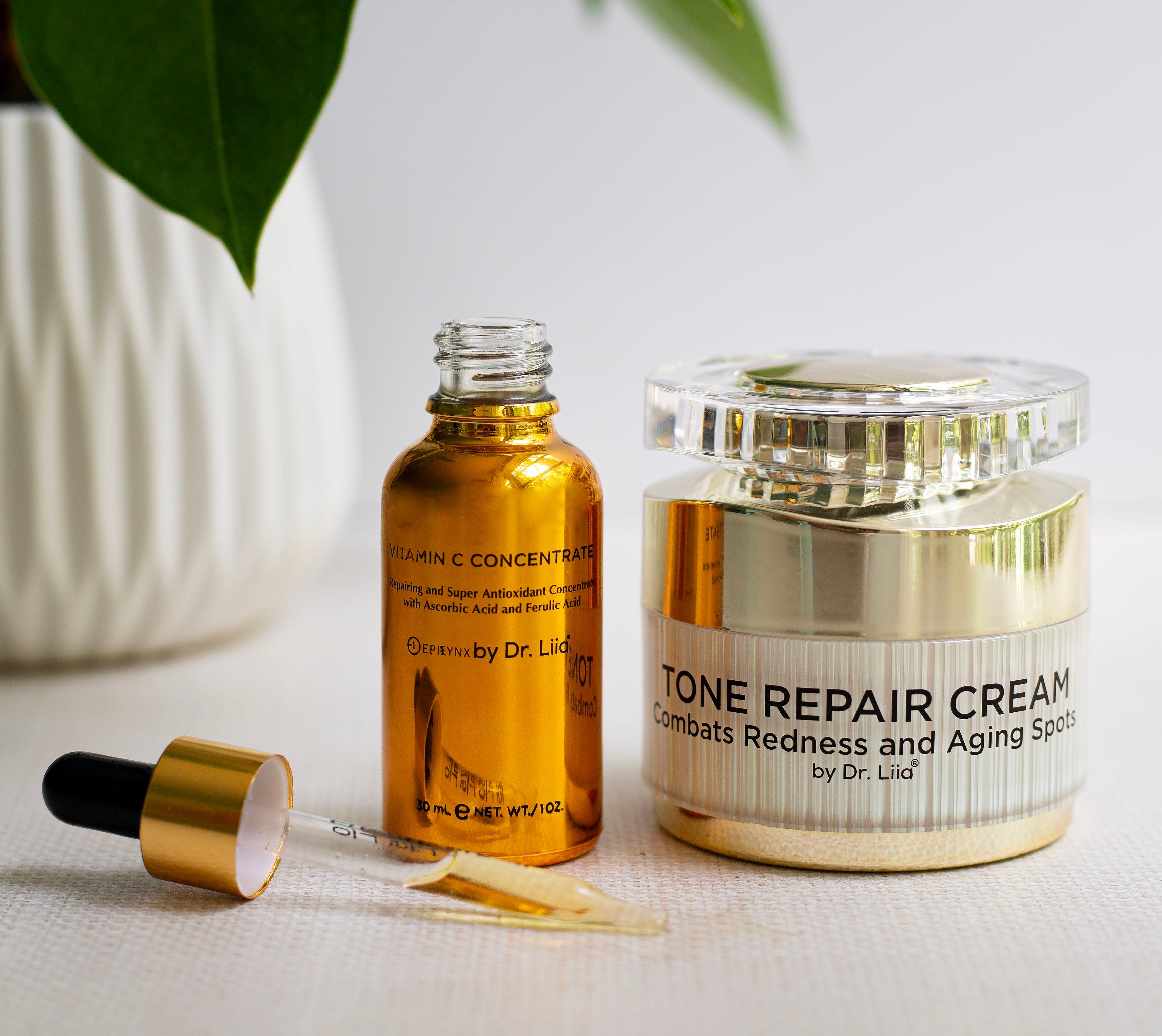 Brightening Vitamin C & Tone Repair Cream Set – Vegan, Gluten-Free Dark Spot & Hyperpigmentation Duo