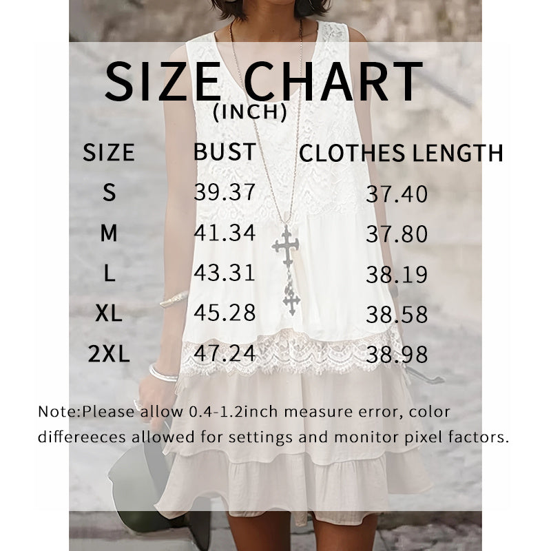 Sleeveless Lace Patchwork Sundress